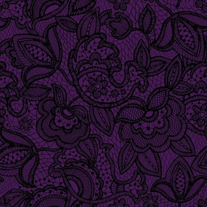 Purple Lace Fabric, Wallpaper and Home Decor | Spoonflower