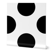 large polka dot black and white