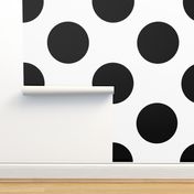 large polka dot black and white