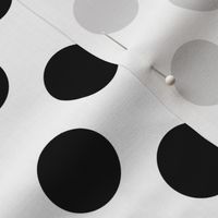 large polka dot black and white