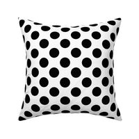 large polka dot black and white