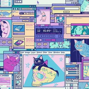 Desktop of a Cat Artist