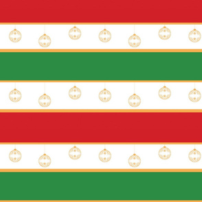 Red, White and Green stripe with gold ornaments