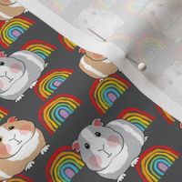 small guinea pigs and rainbows on charcoal