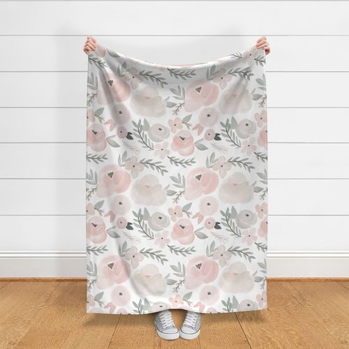 hush little baby soft sweet  florals - large