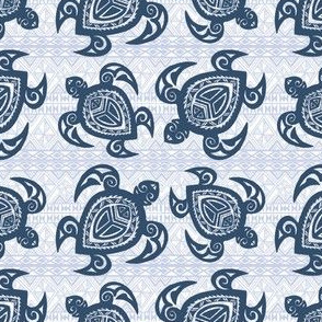 Blue tribal turtle design