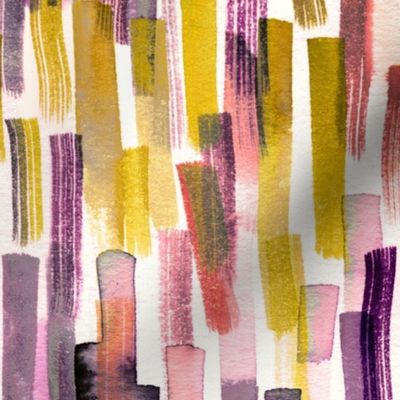 Colorful brushstrokes painting Purple yellow