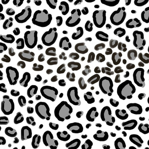LARGE leopard print - greyscale minimal monochrome textile print design 