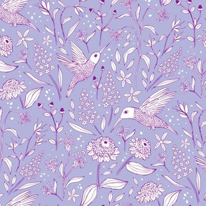 Charming Hummingbirds, Lavender