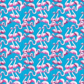Plastic Flamingos - Blue