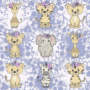 Safari Animals for the Little Princess in Lavender