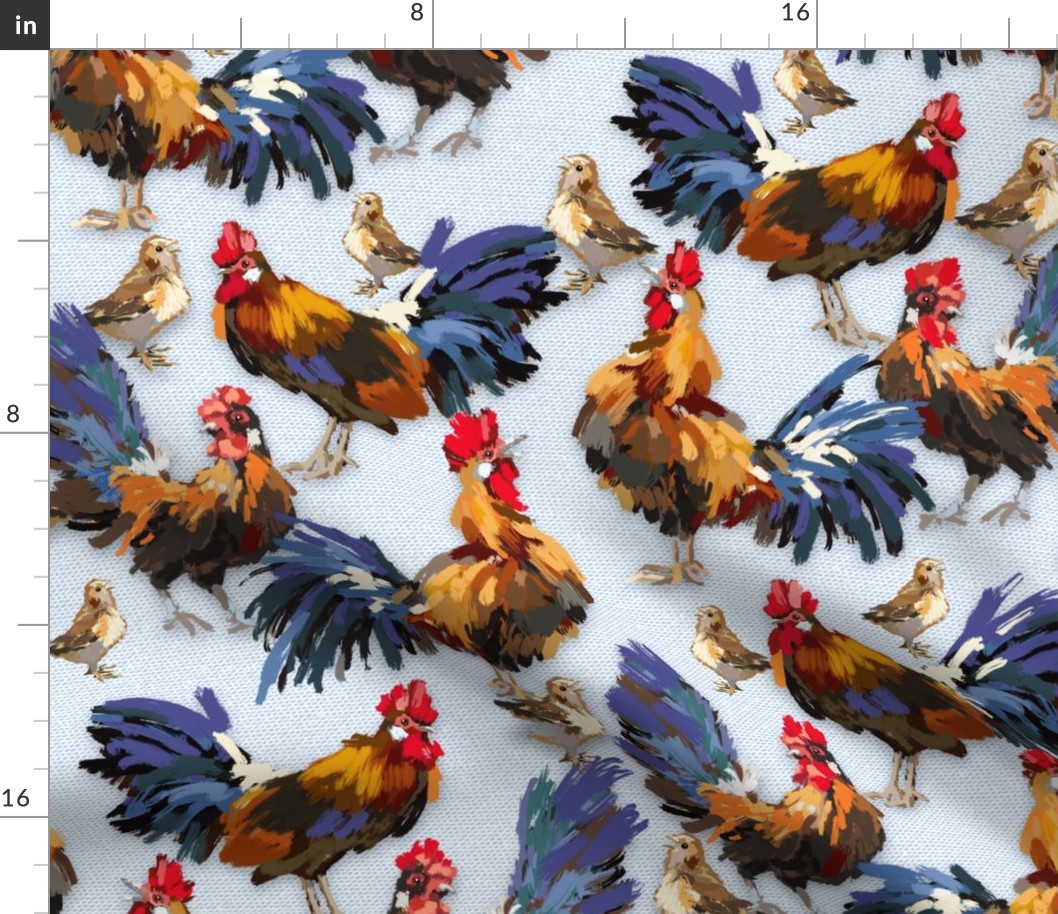 Roosters—Something to Crow About | Soft Blue