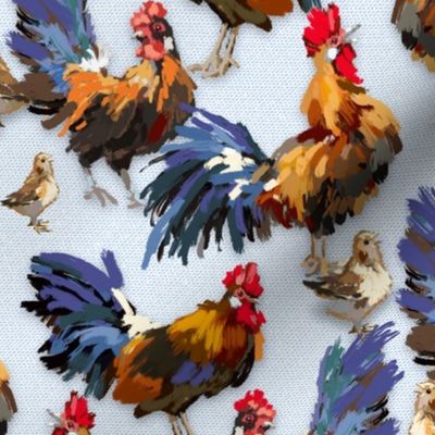Roosters—Something to Crow About | Soft Blue |Small