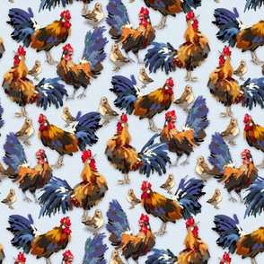 Roosters—Something to Crow About | Soft Blue |Small