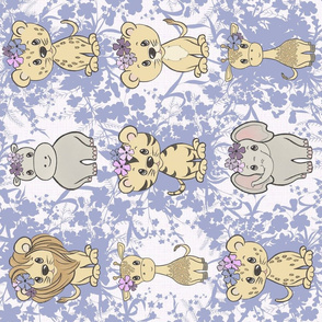 Safari Animals for the Little Princess in Lavender - rotated