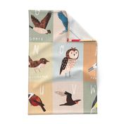 Bird Alphabet Cheater Quilt 42"x36"