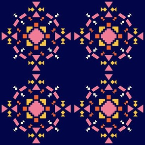 The fish dance, geometric kaleidoscopic pattern 