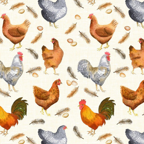 86 Watercolour Chickens 
