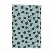 Fluffy Kittens - cute little cats on light blue / turquoise background