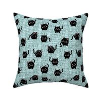 Fluffy Kittens - cute little cats on light blue / turquoise background