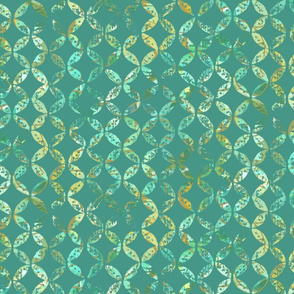 Tapa Circles Aqua on Teal 150