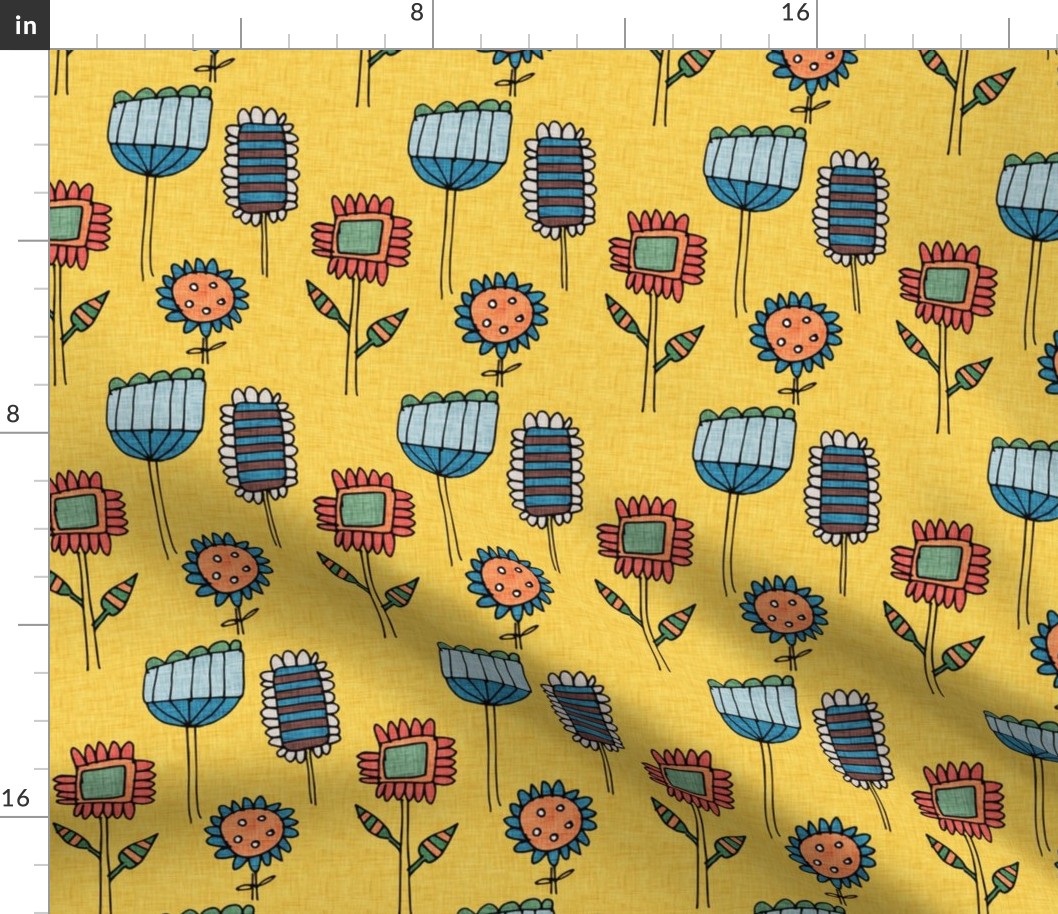 Geo Floral Mod Yellow