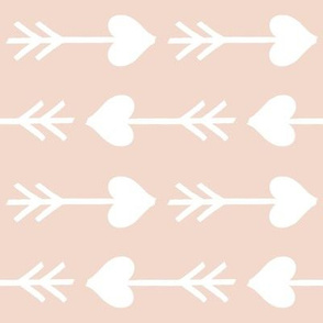 LARGE hearts and arrows_white on beige