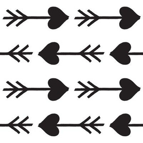 large hearts and arrows_black on white