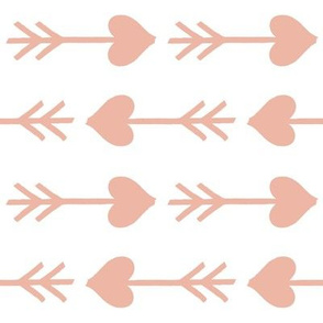 large hearts and arrows_blush on white
