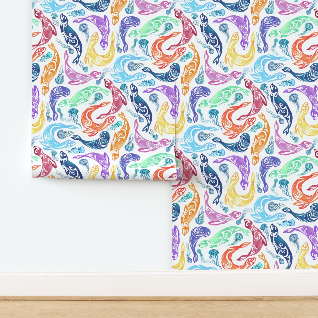 With a Rainbow Kiss Wallpaper | Spoonflower