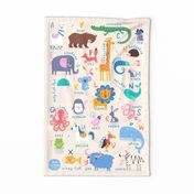 Tea Towel ABC of Animals