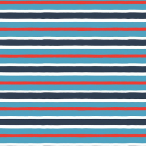 Nautical Stripes in Red White & Blue