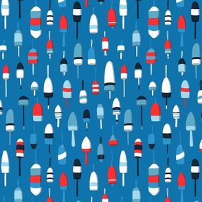 Lobster Buoys in Red White & Blue