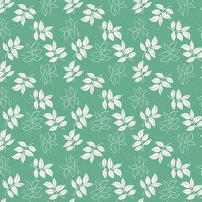 Leaf Silhouette - in light jade green -small repeat