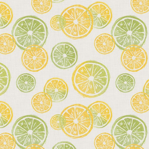 Lemon Lime block print