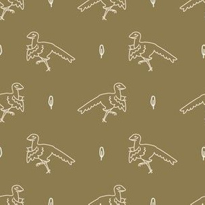 Seamless background simple Archaeopteryx dinosaur gender neutral baby pattern