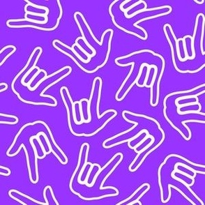 ASL Love Outline Purple