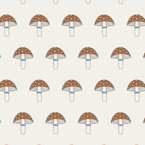 Mushroom fabric - cute cottagecore fabric - sfx1346 caramel