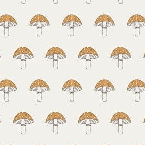 Mushroom fabric - cute cottagecore fabric - sfx1144 oak leaf