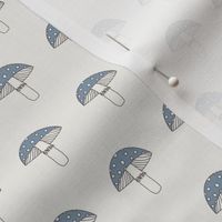 Mushroom fabric - cute cottagecore fabric - sfx4013 denim