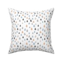 Retro confetti rain drops and spots minimal trend design fall winter blue beige boys nursery