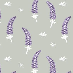 Little lavender flowers lupine blossom garden lilac purple sage green