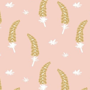 Little corn field botanical boho garden print autumn fall design beige ochre