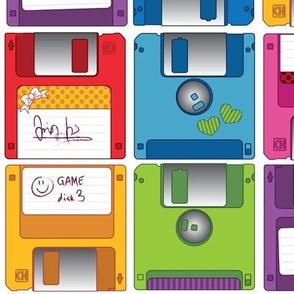 Colorful floppy discs