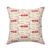 Spanish cities, flag colors - small (4 inch repeat)