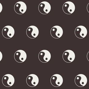 Ying Yang fabric - sfx1111 coffee