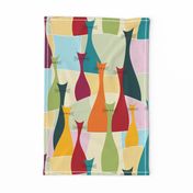 cats - ollie cat - bohemian color palette - cats fabric