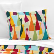 cats - ollie cat - bohemian color palette - cats fabric