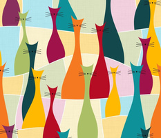 cats - ollie cat - bohemian - cats fabric
