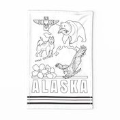 Alaska Coloring In Tea Towel